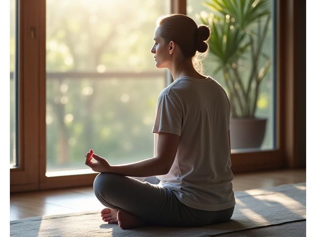 Person practicing mindful meditation