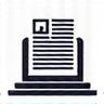 Icon depicting laptop with blog content
